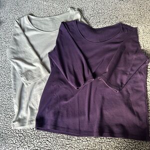 Eileen Fisher Purple and Cream Tops